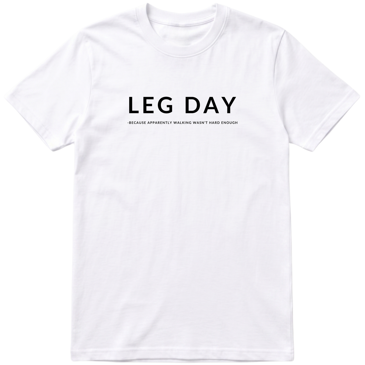 "leg day branca" Camiseta regular básica