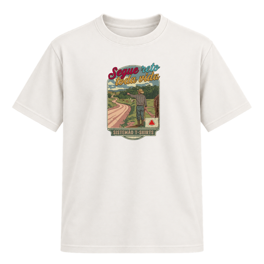 "Estampa/SEGUE RETO" Camiseta Regular Suedine