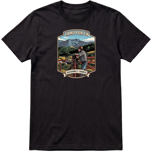 "Estampa/TAMO POR CÁ" Camiseta Premium Unissex Bunker Studios
