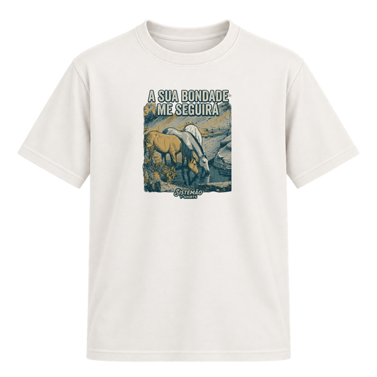 "Estampa/SUA BONDADE" Camiseta Regular Suedine