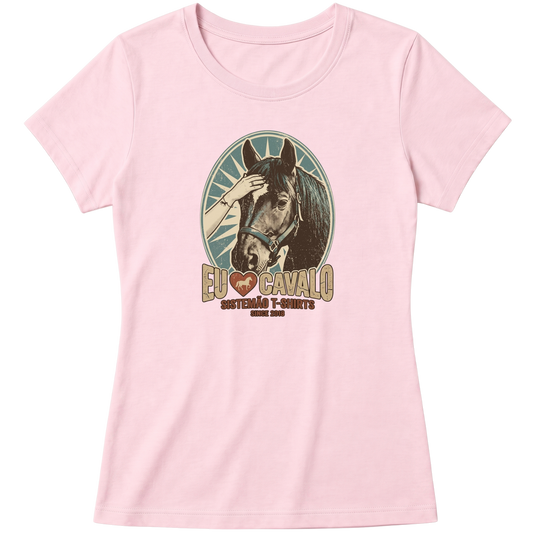 "Estampa/EU AMO CAVALO" Blusa Baby Look