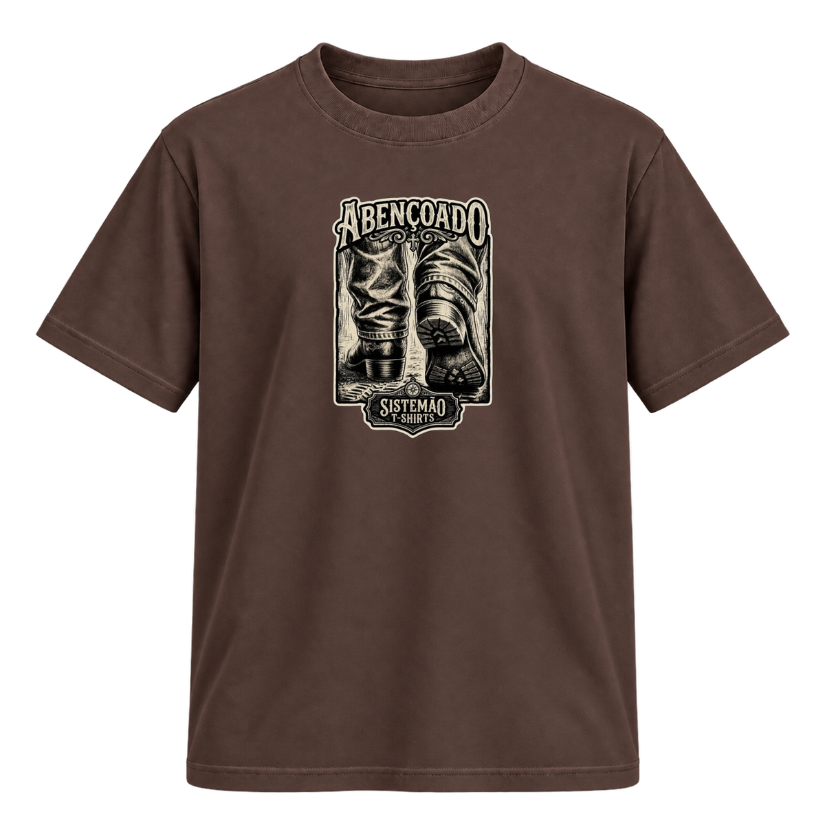 "Estampa/ABENÇOADO" Camiseta Regular Suedine