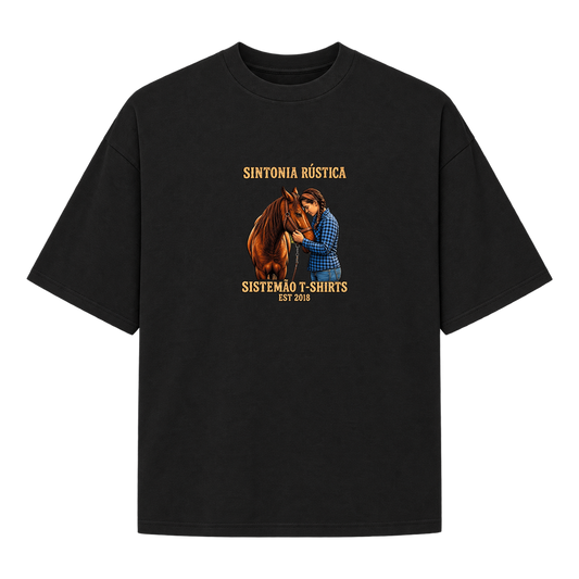 "Estampa/SINTONIA RÚSTICA" Camiseta Oversized Suedine 220g