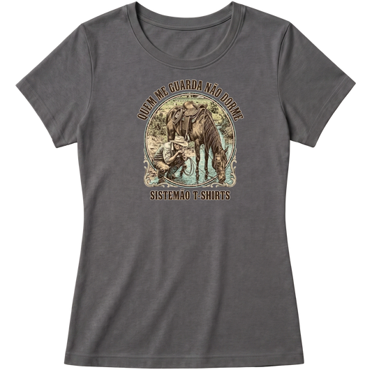 "Estampa/QUEM ME GUARDA" Blusa Baby Look