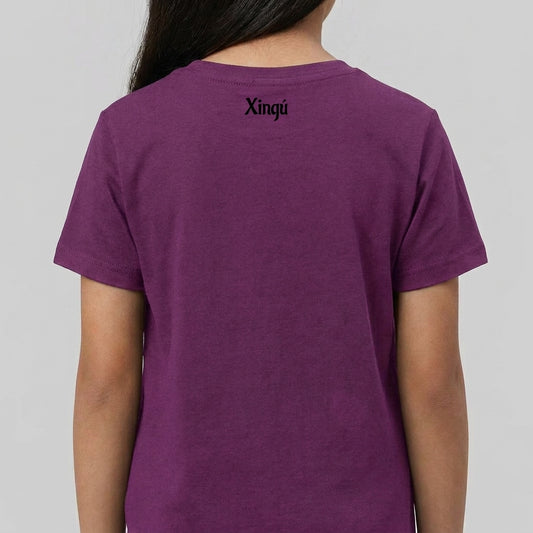 "Camiseta roxa kuarup" Camiseta infantil 4 a 9 anos