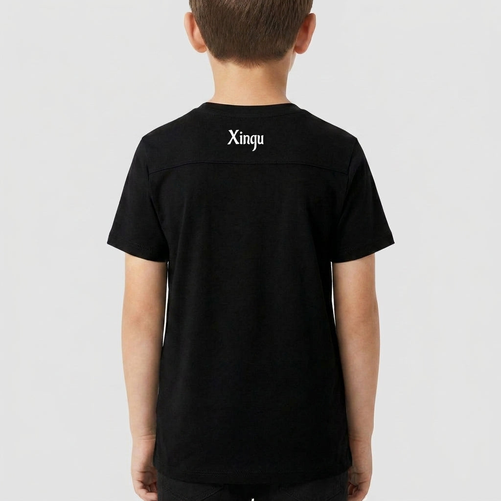 "Camiseta preta infantil kuarup" Camiseta infantil 4 a 9 anos