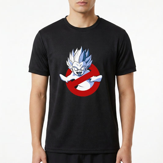 "Gotenks Caça Fantasmas Dragon Ball - Camiseta DryFit Premium Unissex" Camiseta Regular Poliamida UV