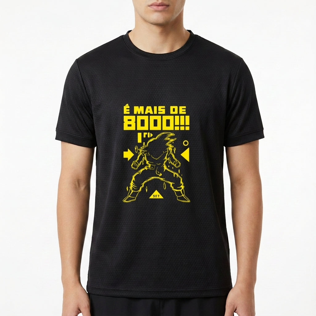 "É mais de 8000! Ki do Goku Dragon Ball - Camiseta Premium Unissex Base" Camiseta Regular Poliamida UV