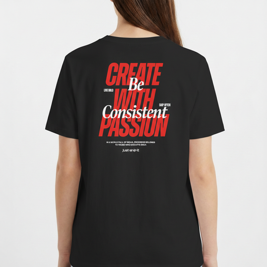 "REGULAR // CREATE WITH PASSION" Camiseta Básica Unissex