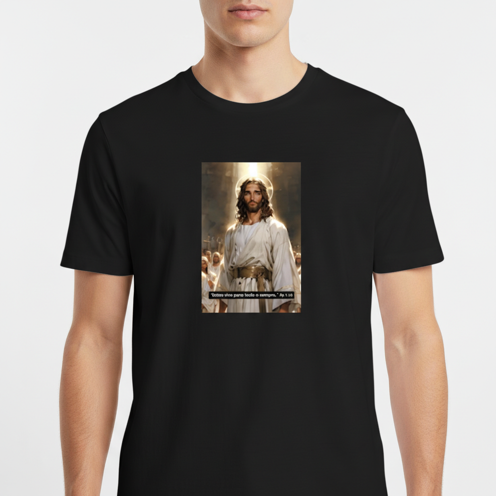 "Estou vivo para todo o sempre Ap 1:18" Camiseta Básica Unissex