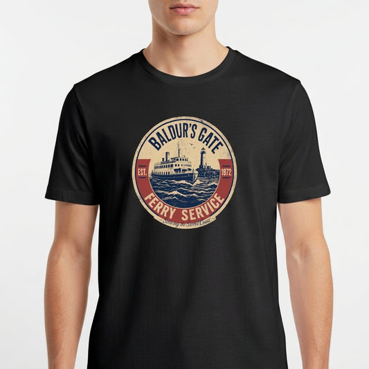 "Varsity Vanity - Baldur's Gate Ferry Service (T-shirt Classic)" Camiseta Básica Unissex
