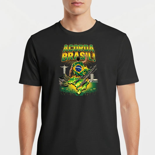 "Camiseta Unissex | Acorda Brasil" Camiseta Básica Unissex