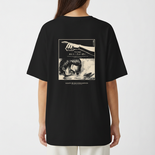 "Camiseta Eren Yeager Oversized" Camiseta Oversized Básica