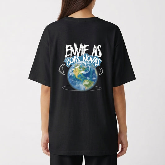 "Oversized Boas Novas" Camiseta Oversized Básica