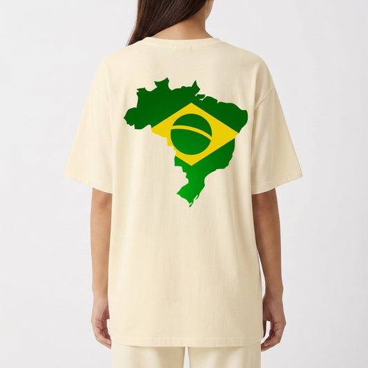 "Camiseta Oversized - Acorda Brasil" Camiseta Oversized Básica