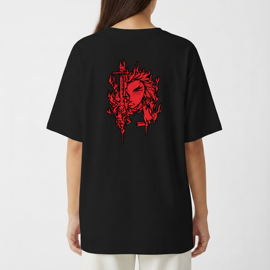 "Camiseta Rengoku Oversized" Camiseta Oversized Básica