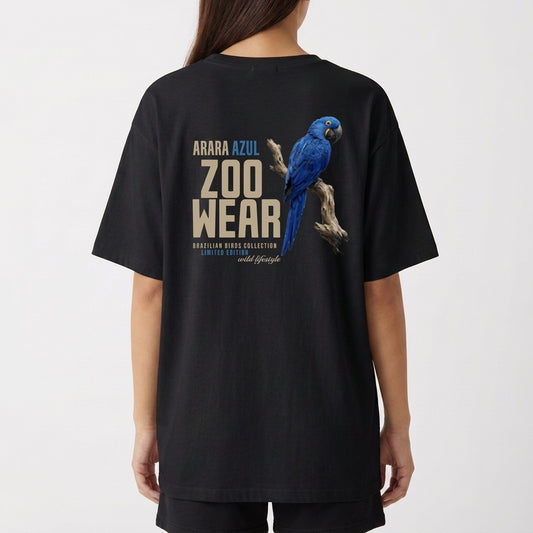 "Brazilian Birds Collection - Arara Azul" Camiseta Oversized Básica