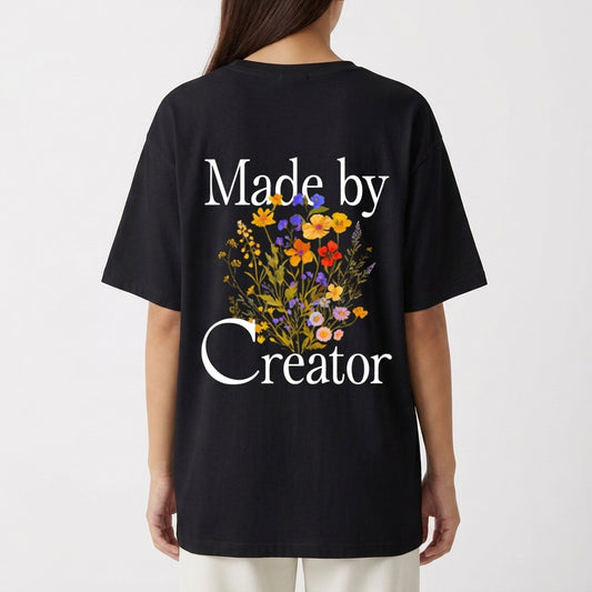 "Oversized Preta - Made by Creator" Camiseta Oversized Básica