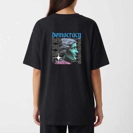 "Camiseta Oversized RlemCompany Democracy" Camiseta Oversized Básica