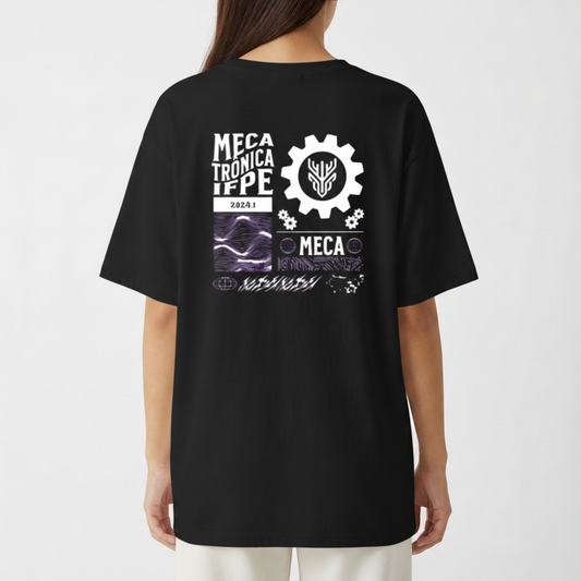 "meca preto e roxo" Camiseta Oversized Básica