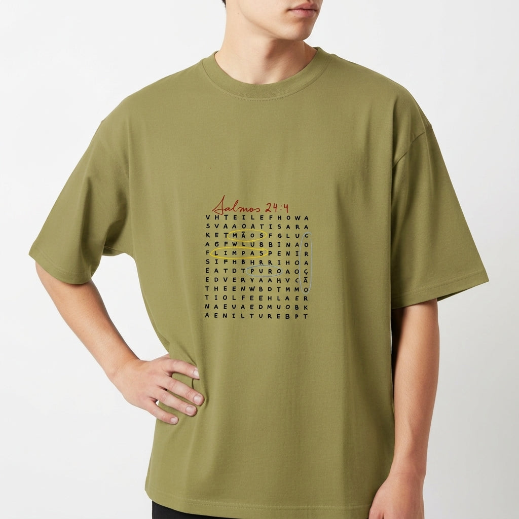 "Salmos 24:4" Camiseta Oversized Básica