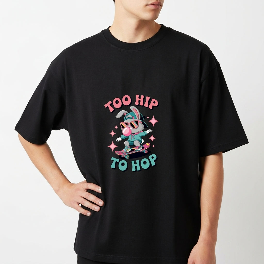 "Overzised Cartoon Too Hop To Hop" Camiseta Oversized Básica