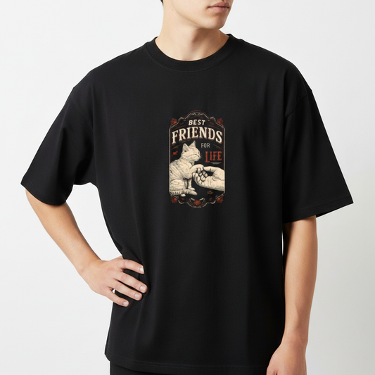"Camiseta oversized - Best friends for life" Camiseta Oversized Básica