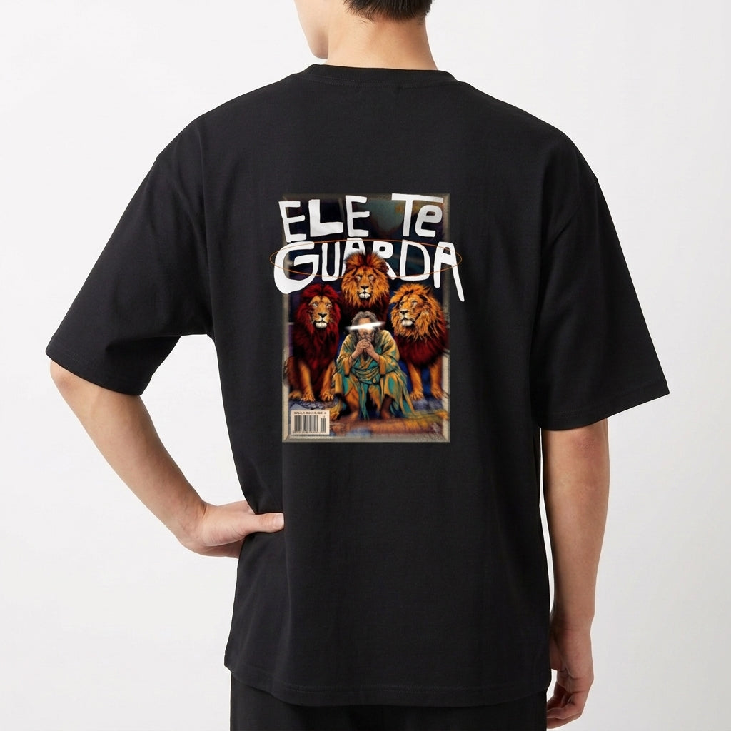 "Ele te guarda / Daniel 6" Camiseta Oversized Básica