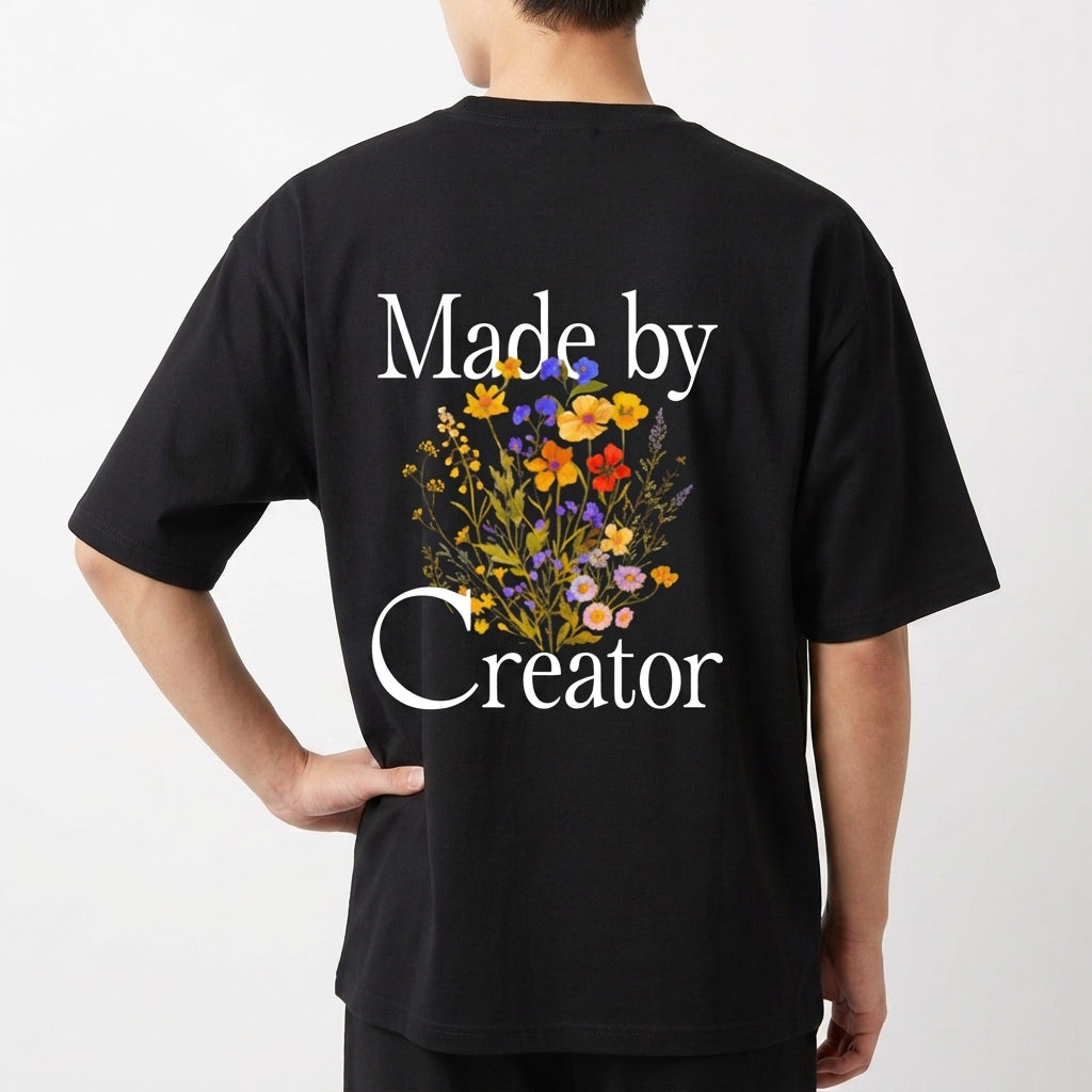 "Oversized Preta - Made by Creator" Camiseta Oversized Básica