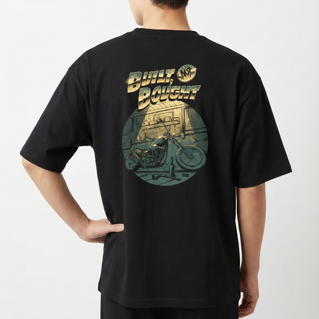 "BUILT, NOT BOUGHT (OVERSIZED)" Camiseta Oversized Básica