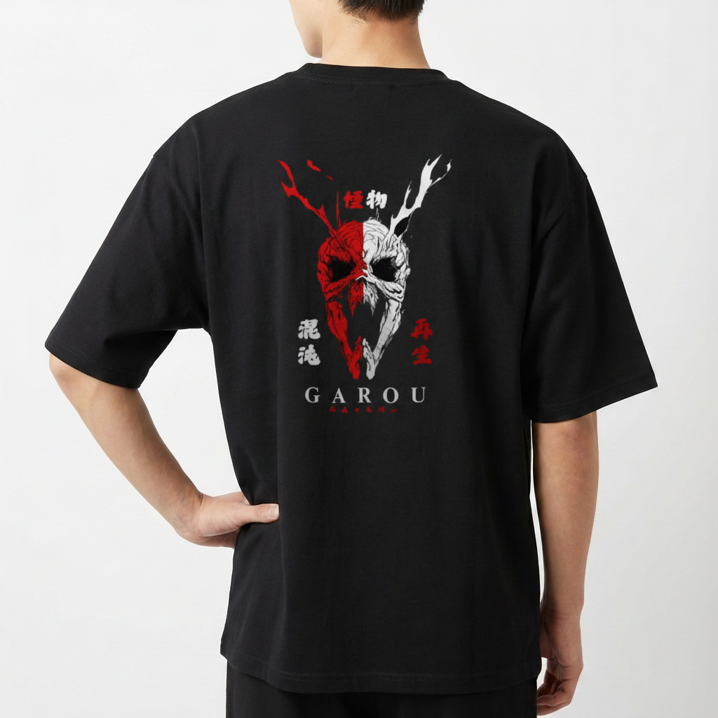 "Camiseta Garou Skull Oversized" Camiseta Oversized Básica