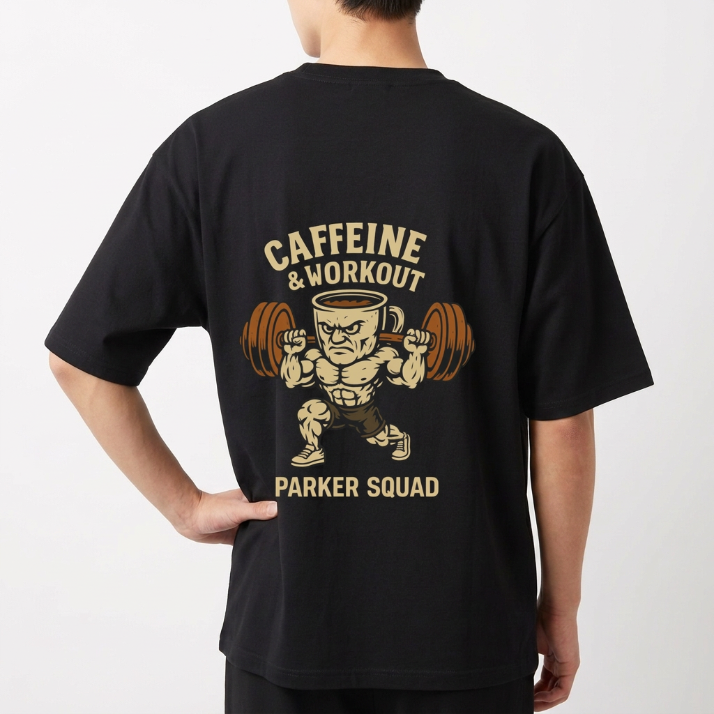 "Oversized basica - Caffeine & workout" Camiseta Oversized Básica