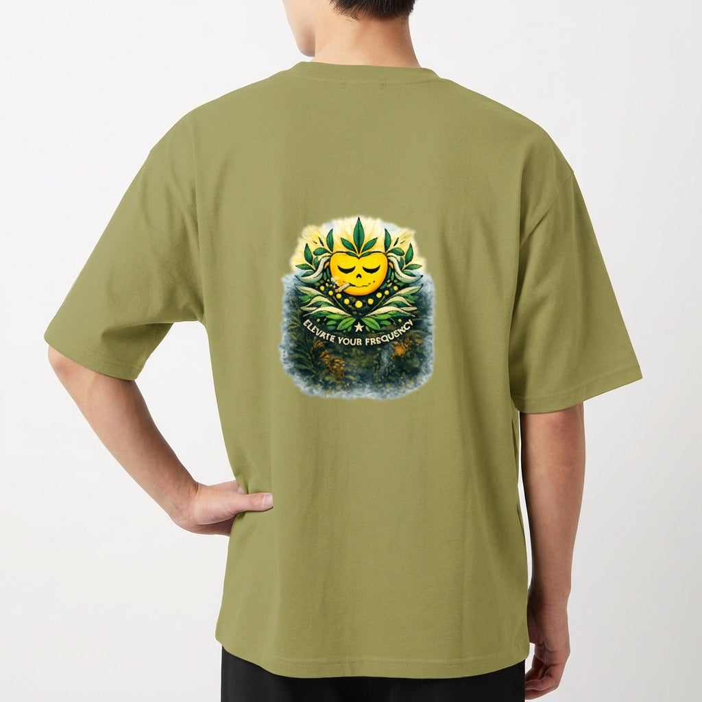 "Camiseta Oversized HIGHMOOD — Energia Que Se Veste | Preto & Verde Musgo" Camiseta Oversized Básica