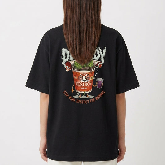 "DESTROY NOODLES" Camiseta Oversized Premium