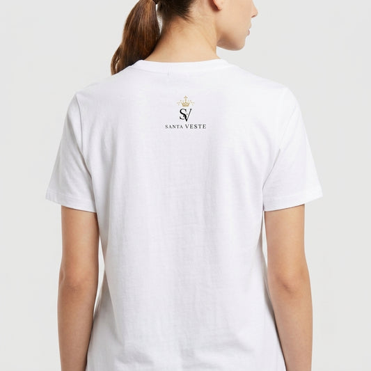 "Católica apostólica romana e filha de Maria" Camiseta Premium Unissex
