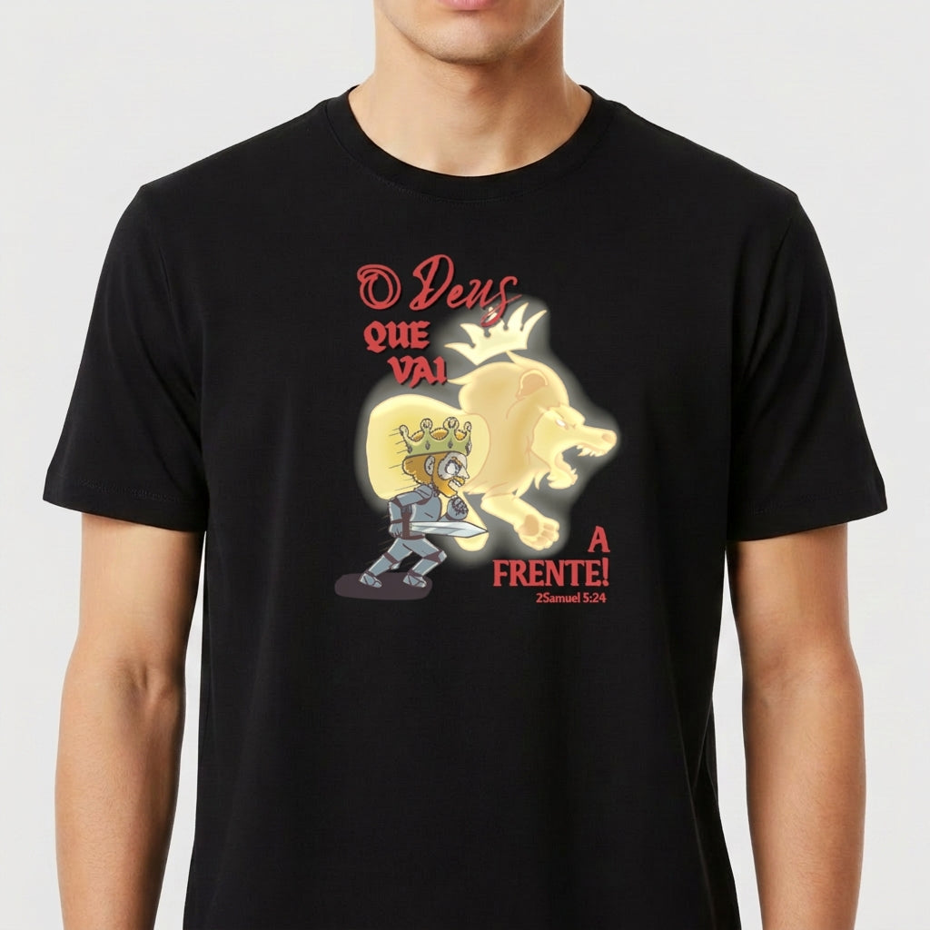 "CAMISETA O DEUS QUE VAI A FRENTE" Camiseta Premium Unissex