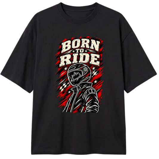 "Born to ride motorcycle vintage" Camiseta Oversized Classic
