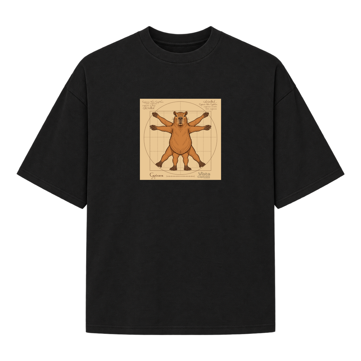 "Capivara Vitruviana DTF" Camiseta Oversized Suedine 220g
