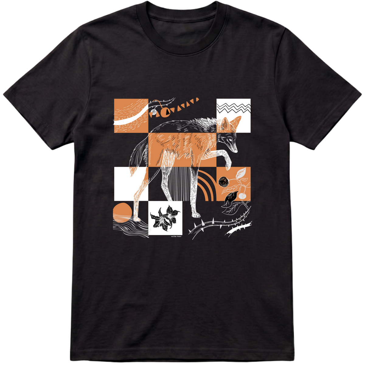 "Loba - camiseta preta" Camiseta Premium Unissex Bunker Studios