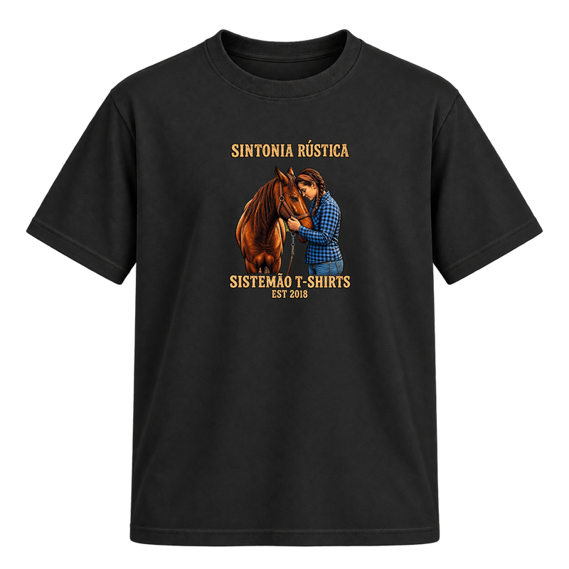 "Estampa/SINTONIA RÚSTICA" Camiseta Regular Suedine