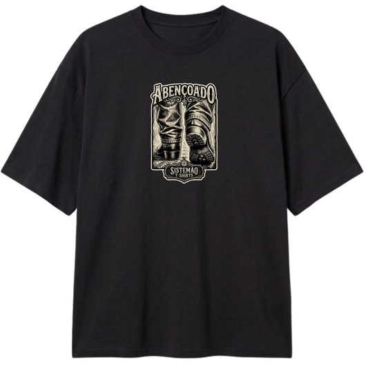 "Estampa/ABENÇOADO" Camiseta Oversized Classic