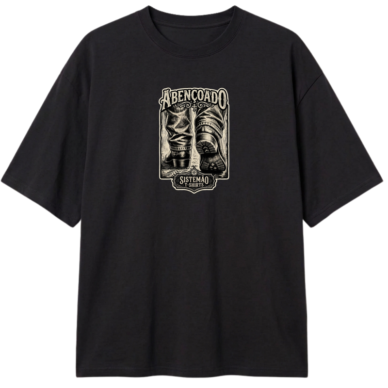 "Estampa/ABENÇOADO" Camiseta Oversized Classic