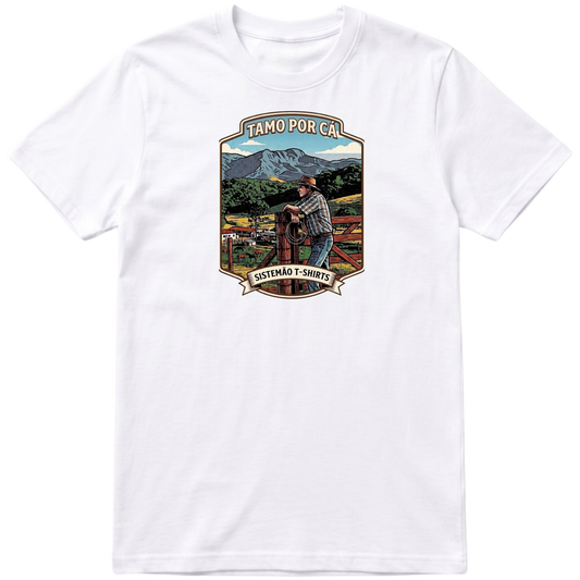 "Estampa/TAMO POR CÁ" Camiseta Premium Unissex Bunker Studios