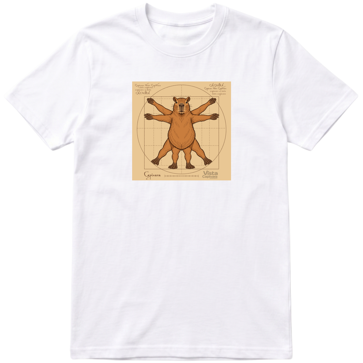 "Capivara Vitruviana DTG" Camiseta Premium Unissex