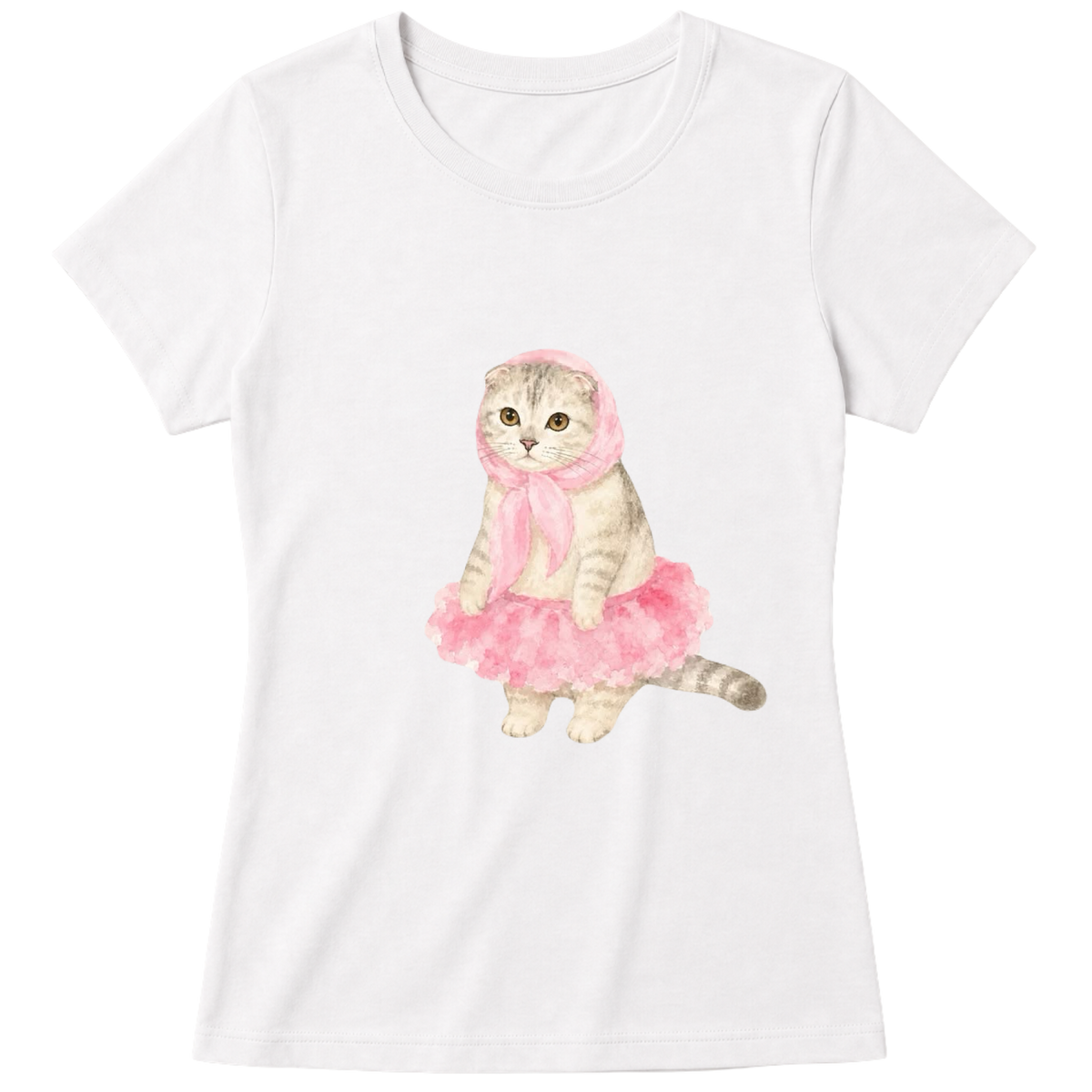 "Baby Look Pinky Kitty" Blusa Baby Look