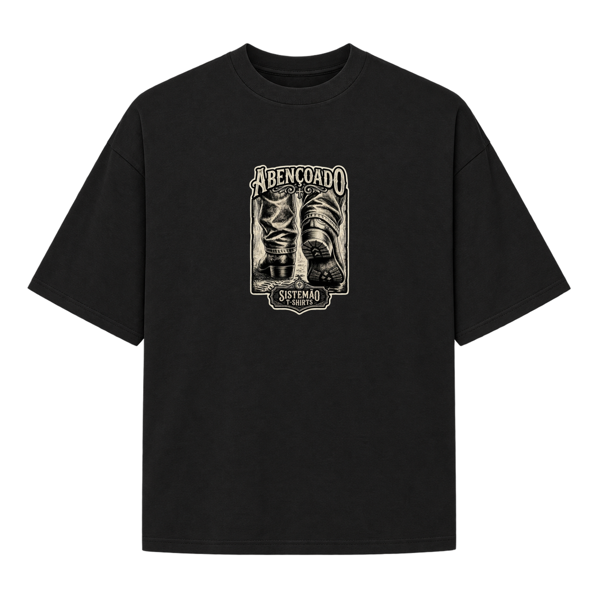 "Estampa/ABENÇOADO" Camiseta Oversized Suedine 220g