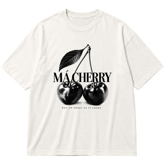 "DROP 001 ▪ MÁ CHERRY | OFF WHITE" Oversized Premium 96% algodão 4% Elastano