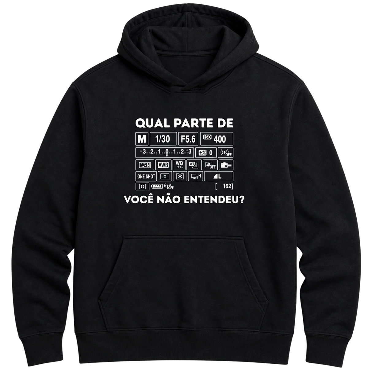 "Qual parte você não entendeu? - Moletom Hoodie Preto" Moletom Premium