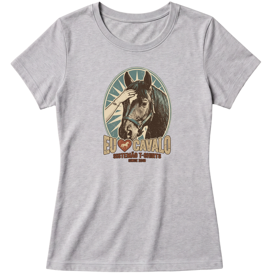 "Estampa/EU AMO CAVALO" Blusa Baby Look