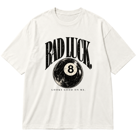 "DROP 001 • BAD LUCK | OFF WHITE" Oversized Premium 96% algodão 4% Elastano